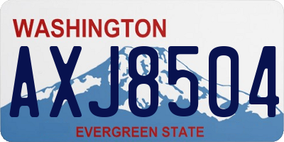 WA license plate AXJ8504
