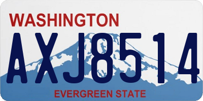 WA license plate AXJ8514