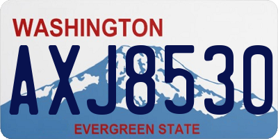 WA license plate AXJ8530