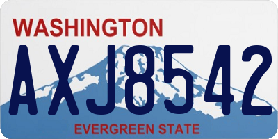 WA license plate AXJ8542