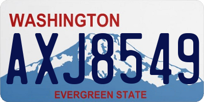 WA license plate AXJ8549