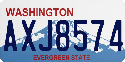 WA license plate AXJ8574