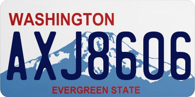 WA license plate AXJ8606