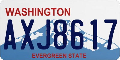 WA license plate AXJ8617