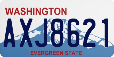 WA license plate AXJ8621
