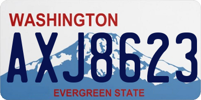 WA license plate AXJ8623