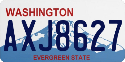 WA license plate AXJ8627