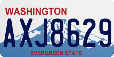 WA license plate AXJ8629