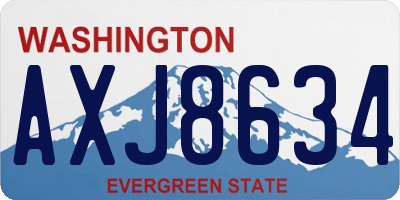 WA license plate AXJ8634