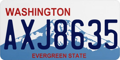 WA license plate AXJ8635