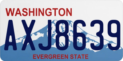 WA license plate AXJ8639