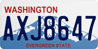 WA license plate AXJ8647