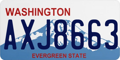 WA license plate AXJ8663