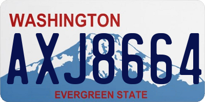 WA license plate AXJ8664