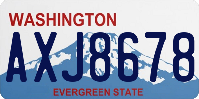 WA license plate AXJ8678