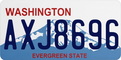 WA license plate AXJ8696