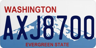 WA license plate AXJ8700