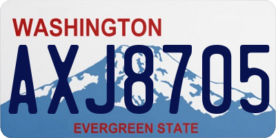 WA license plate AXJ8705