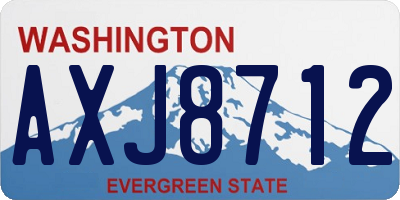 WA license plate AXJ8712