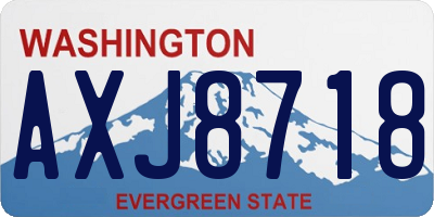 WA license plate AXJ8718