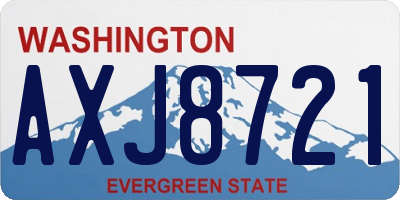 WA license plate AXJ8721