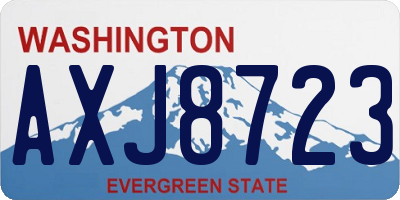 WA license plate AXJ8723