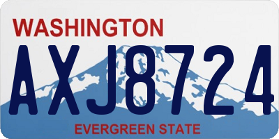 WA license plate AXJ8724
