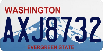 WA license plate AXJ8732