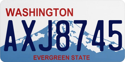 WA license plate AXJ8745