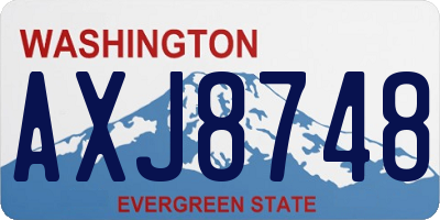 WA license plate AXJ8748