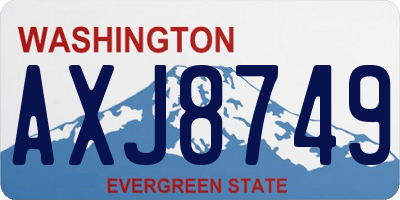 WA license plate AXJ8749