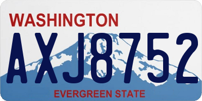 WA license plate AXJ8752