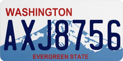 WA license plate AXJ8756