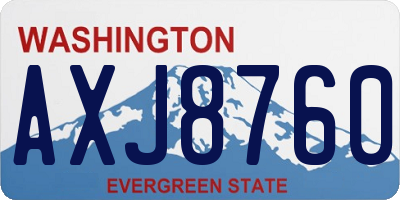 WA license plate AXJ8760