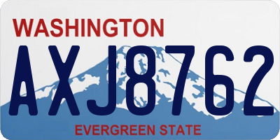 WA license plate AXJ8762