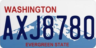 WA license plate AXJ8780