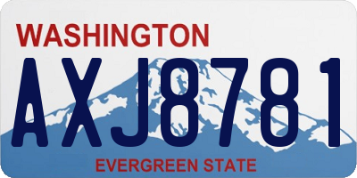 WA license plate AXJ8781