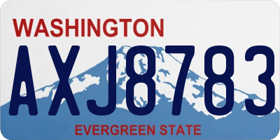 WA license plate AXJ8783