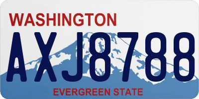 WA license plate AXJ8788