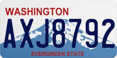 WA license plate AXJ8792