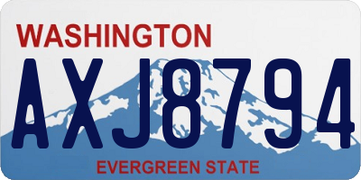 WA license plate AXJ8794