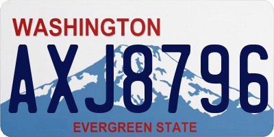 WA license plate AXJ8796