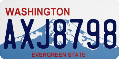 WA license plate AXJ8798