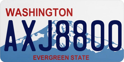 WA license plate AXJ8800