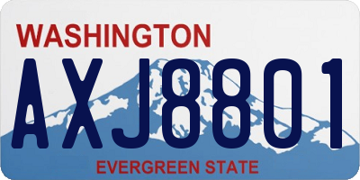 WA license plate AXJ8801
