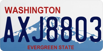 WA license plate AXJ8803