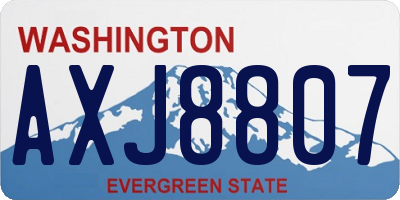 WA license plate AXJ8807