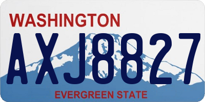 WA license plate AXJ8827