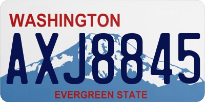 WA license plate AXJ8845