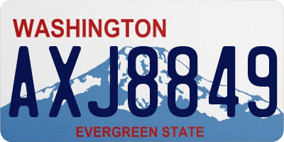 WA license plate AXJ8849